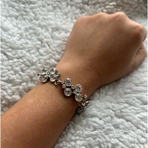 Old Hollywood White Rhinestone Bracelet